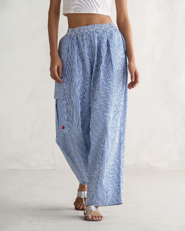 Jambiani Pants - Blue & White Chic Slim Fit Pants