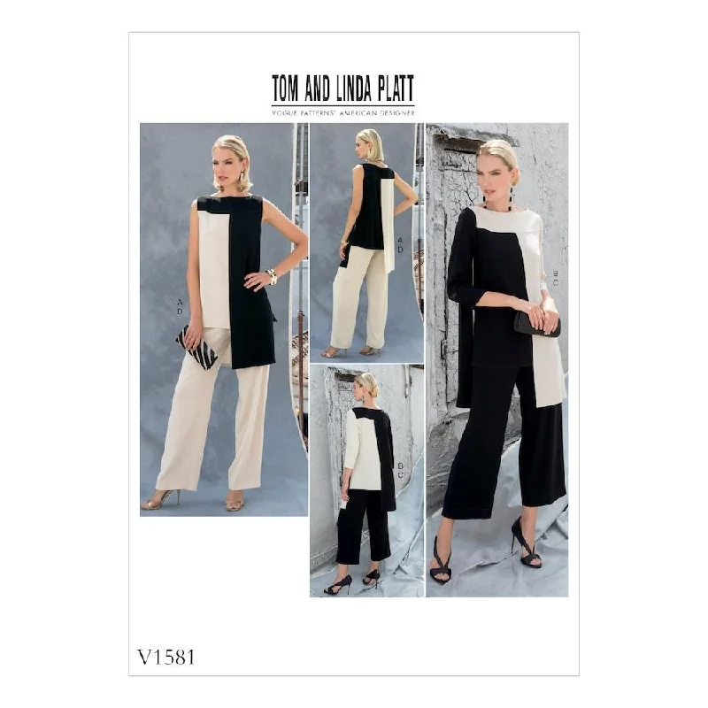 Vogue Pattern V1581 Misses' Tunic and Pants Lightweight Jogger Pants