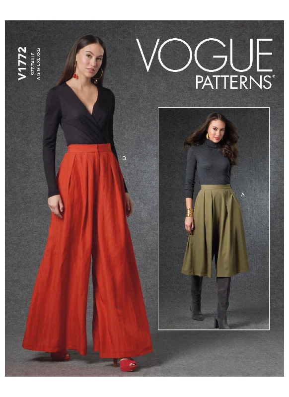 Vogue Pattern V1772 Misses' Pants Classic Straight Pants