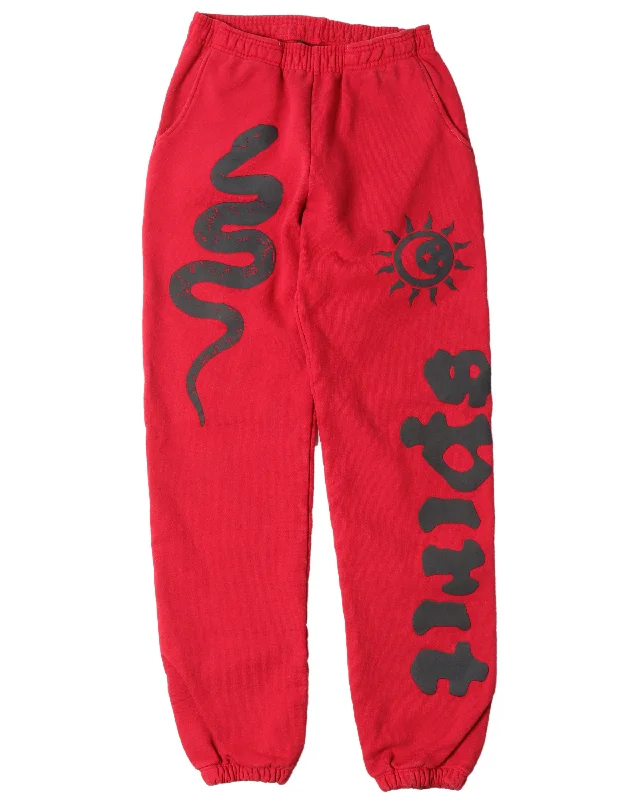 Snake Sweat Pants Classic Bootcut Trousers