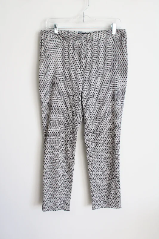 Mario Serani Italy Black White Patterned Pant | 10 Elegant High-Waist Pants