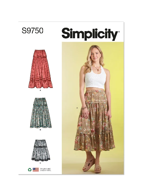 Simplicity Pattern S9750 Misses' Skirt Pants Trendy Wide-Leg Pants