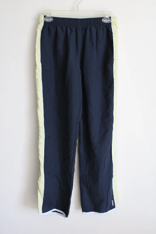 Reebok Navy Blue Green Stripe Pant | M Fashionable Jogger Pants