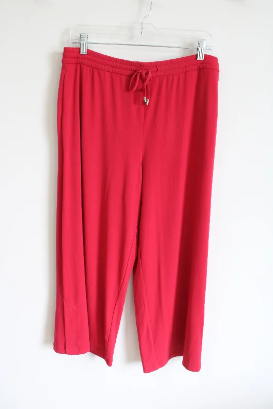 Susan Graver Magenta Cropped Pant | M Relaxed Linen Pants