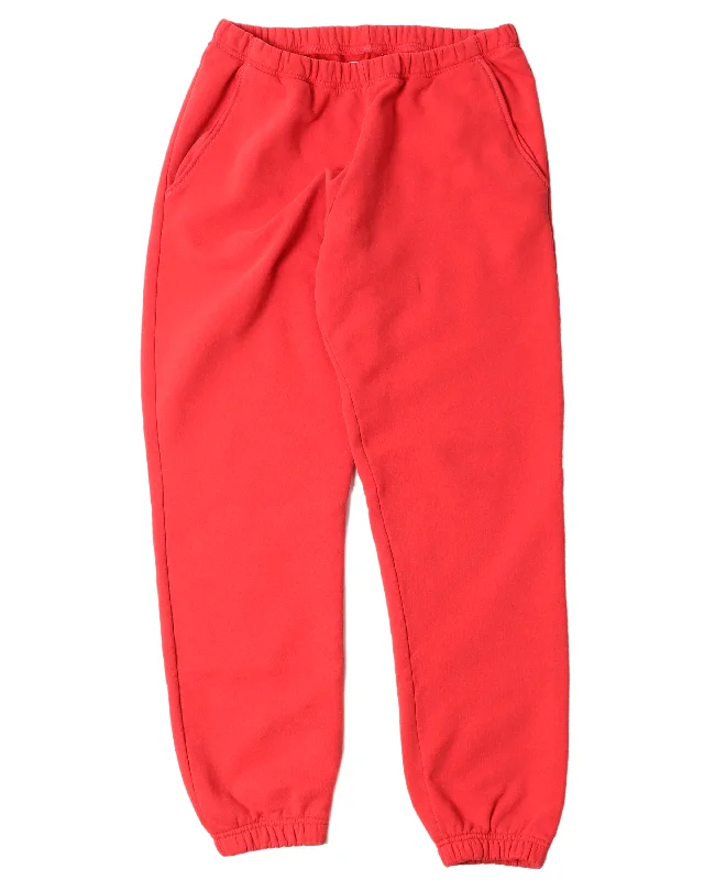 Red Sweat Pants High-Waist Jogger Pants