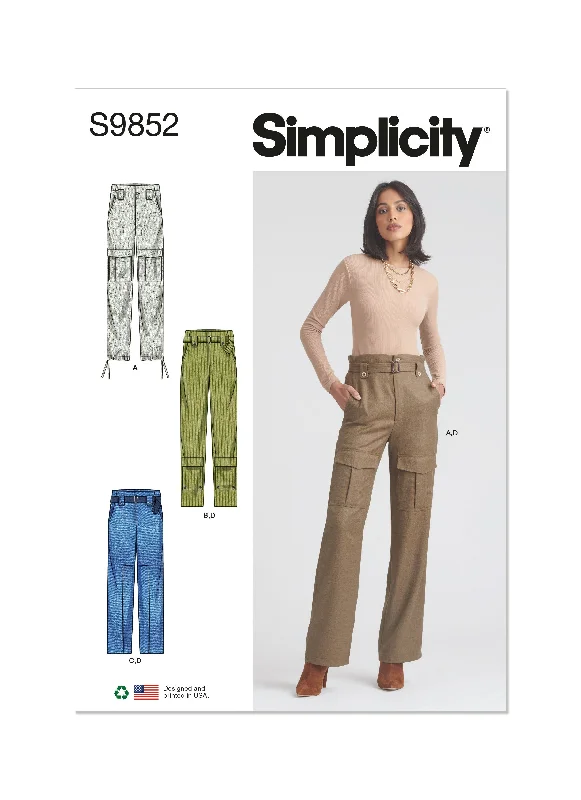 Simplicity Pattern S9852 Misses' Skirt Pants Soft Cotton Pants