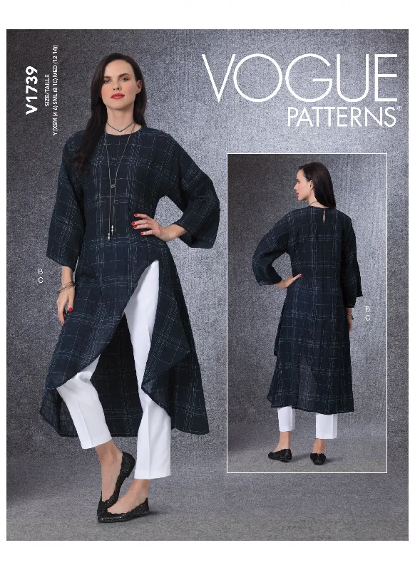 Vogue Pattern V1739 Misses' Tunic and Pants Slim-Fit Khaki Pants