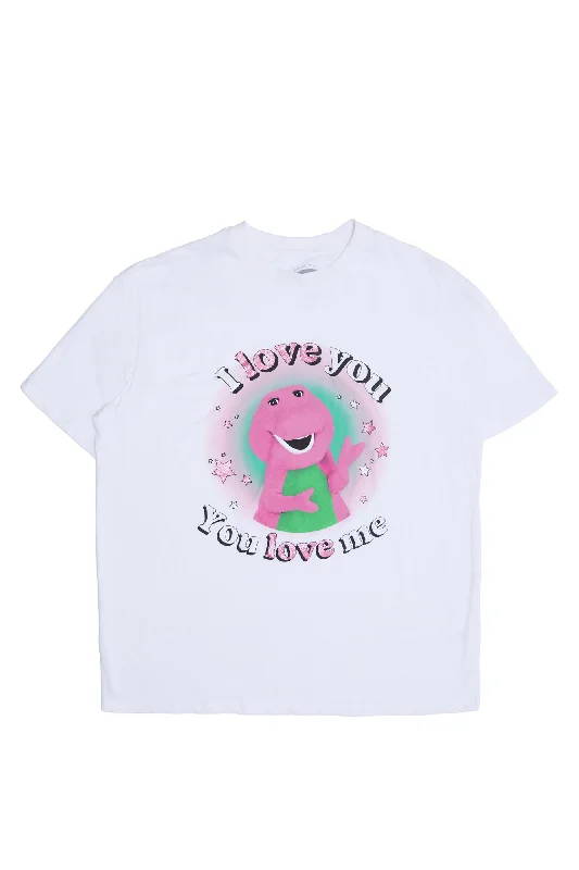 Barney I Love You You Love Me Graphic Tee Collared Crew Neck Turtle Neck