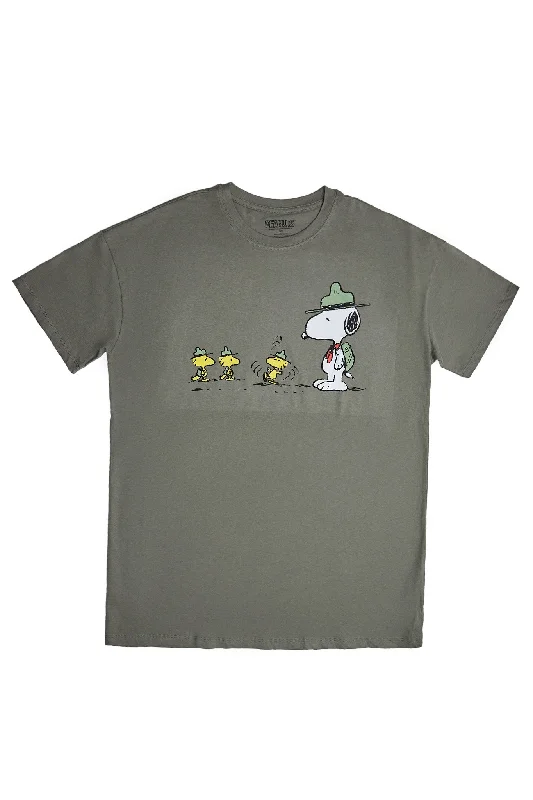 Camp Snoopy Birds Graphic Relaxed Tee Rayon Velvet Corduroy