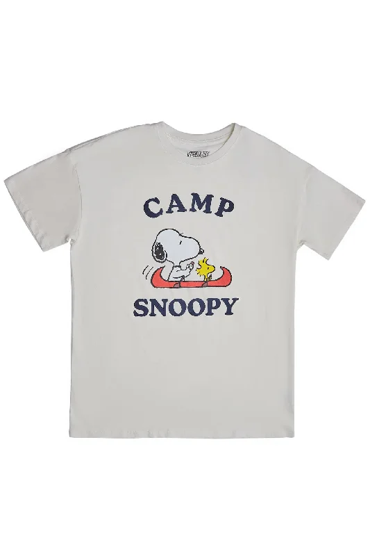 Camp Snoopy Graphic Relaxed Tee Fitted T-Shirt Seamless Stretchy