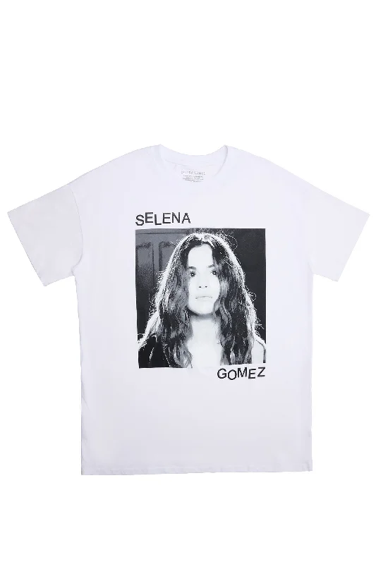 Selena Gomez Graphic Relaxed Tee Asymmetrical Pockets Print