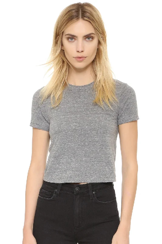 Babe Tee - Heather Grey Rayon Velvet Corduroy