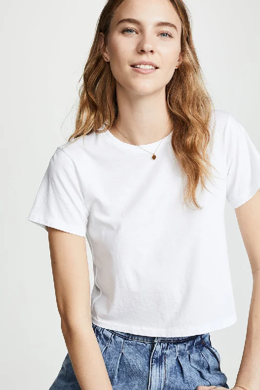 Babe Tee - White Front Pockets Side Pockets Patch Pockets