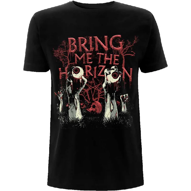 BRING ME THE HORIZON Attractive T-Shirt, Graveyard Eyes Hooded Caped Shawl Collar