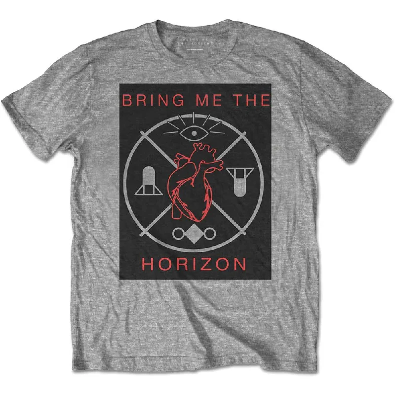 BRING ME THE HORIZON Attractive T-Shirt, Heart & Symbols Jersey Fabric Tulle Fabric Batik Fabric