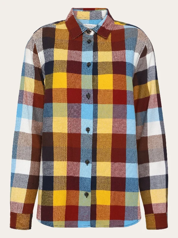 Check multi color flannel shirt - GOTS/Vegan - Multi check Layered Multi-layer Single Layer