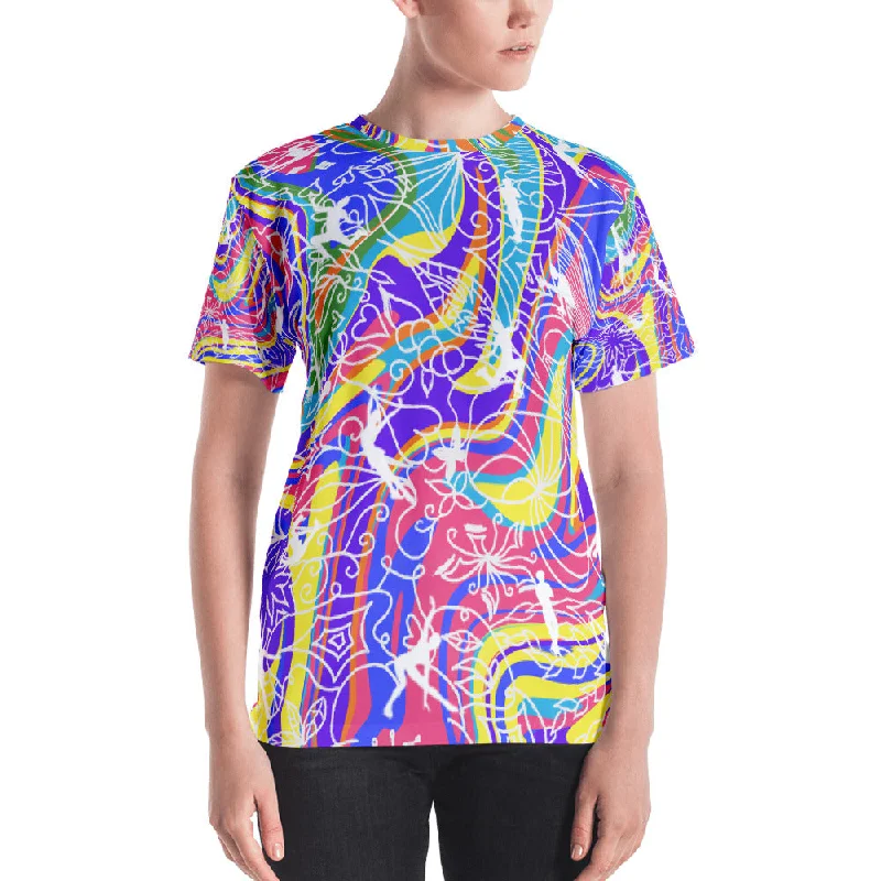 ColorFlow Classic Tee Rainbow T-shirt (Adult) Solid Print Embellished