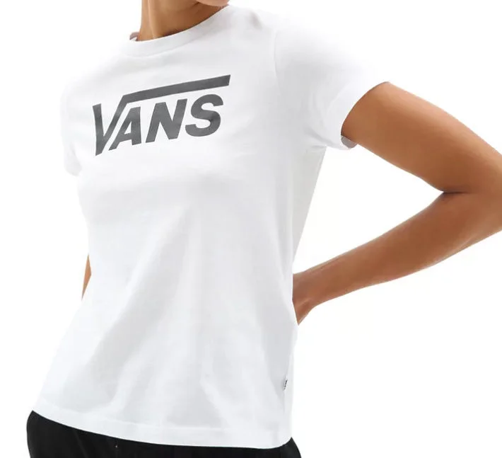 Vans - Flying V Crew Tee | Marshmallow Notch Collar Peter Pan Collar Cowl Neck