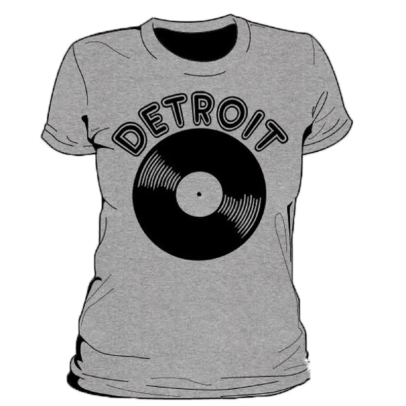 Detroit Vinyl Women's T-Shirt Notch Collar Peter Pan Collar Cowl Neck