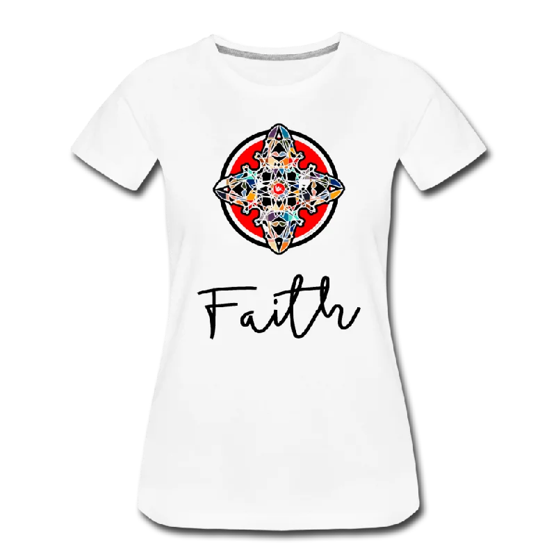 it's OON - Women "Faith" iCREATE T-Shirt - M1524 Houndstooth Herringbone Solid