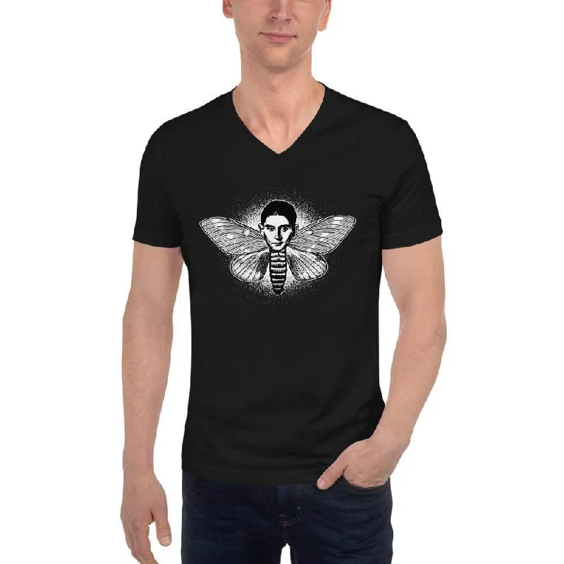 Kafka the Moth - Unisex V-Neck T-Shirt Cozy Warm Stylish