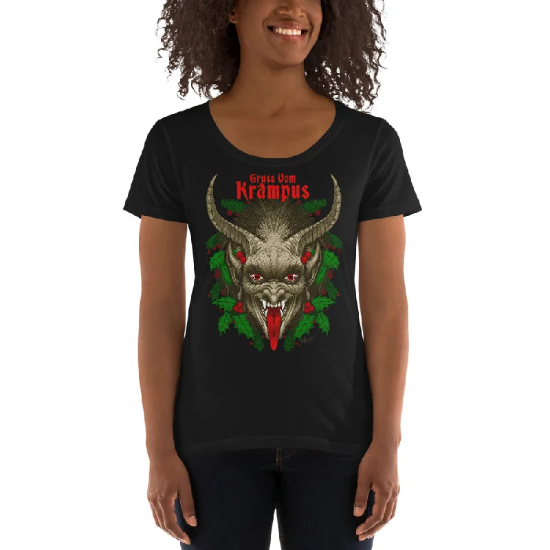 Krampus 2020 Ladies' Scoopneck T-Shirt Welt Pockets Slit Pockets