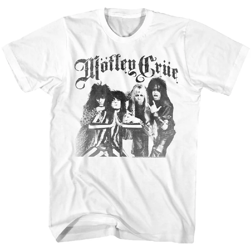 MOTLEY CRUE Eye-Catching T-Shirt, Photo BW Jersey Fabric Tulle Fabric Batik Fabric