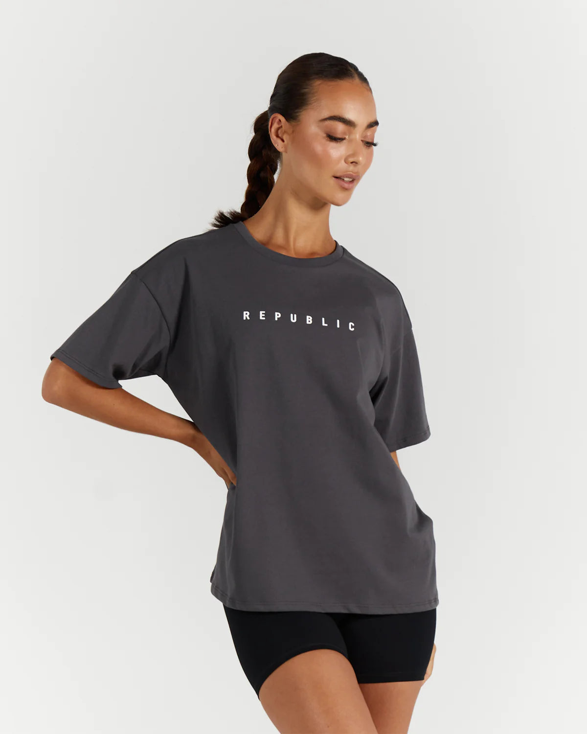 Muscle Republic | Loose Tee - Shadow Ribbed T-Shirt High Neck Heavyweight