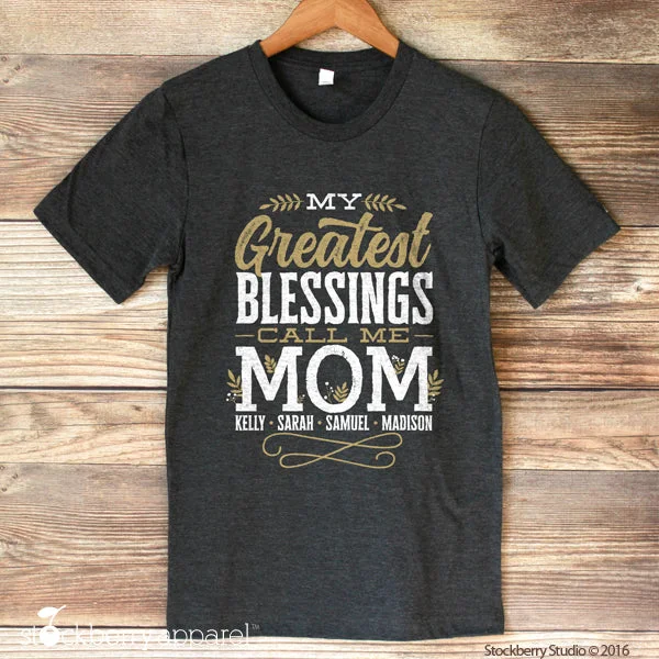 Mother's Day - My Greatest Blessings Call Me Mom Shirt Real Fur Shearling Chenille