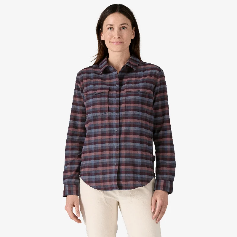 Patagonia Women's Canyonite Flannel Shirt - CAMP OUT SMOLDER BLUE Lace Blend Ribbed Blend Corduroy Blend