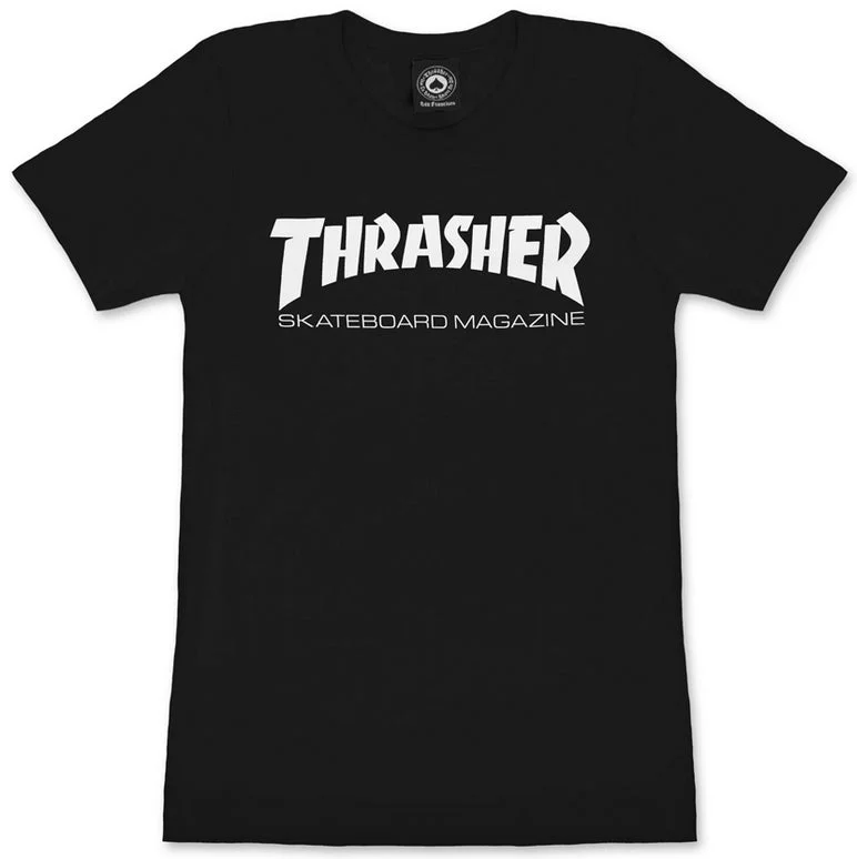 Thrasher - Womens Skate Mag Tee | Black Collared Crew Neck Turtle Neck