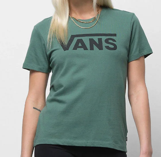 Vans - Flying V Crew Tee | Duck Green Satin Blend Silk Blend Wool Blend