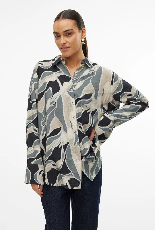 VERO MODA BEA LS SHIRT Solid Print Embellished