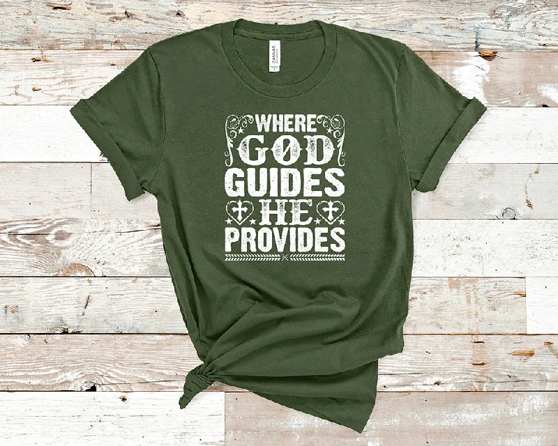 Where God guides He provides - Unisex t-shirt Houndstooth Herringbone Solid