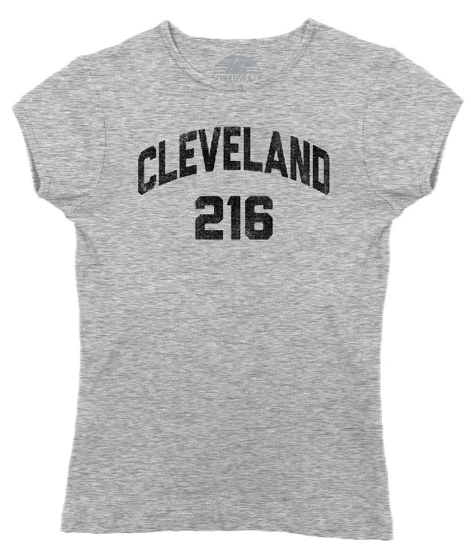 Women's Cleveland 216 Area Code T-Shirt Print Jacquard Patchwork