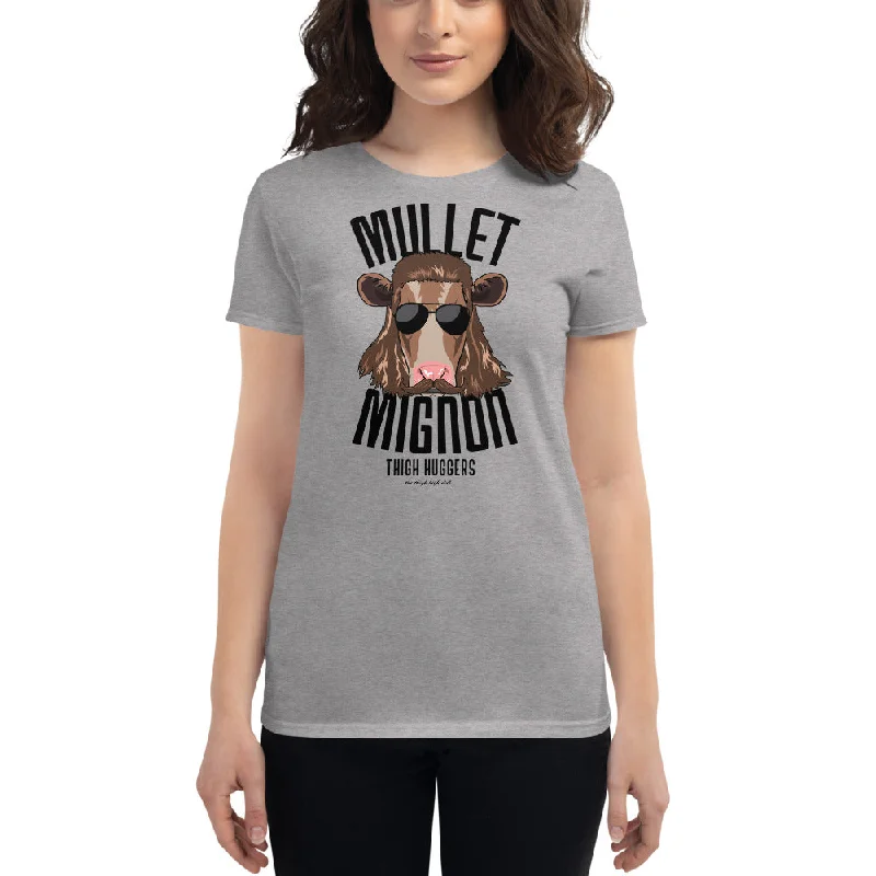 Women's Mullet Mignon T-shirt Embroidered Appliqued Beaded