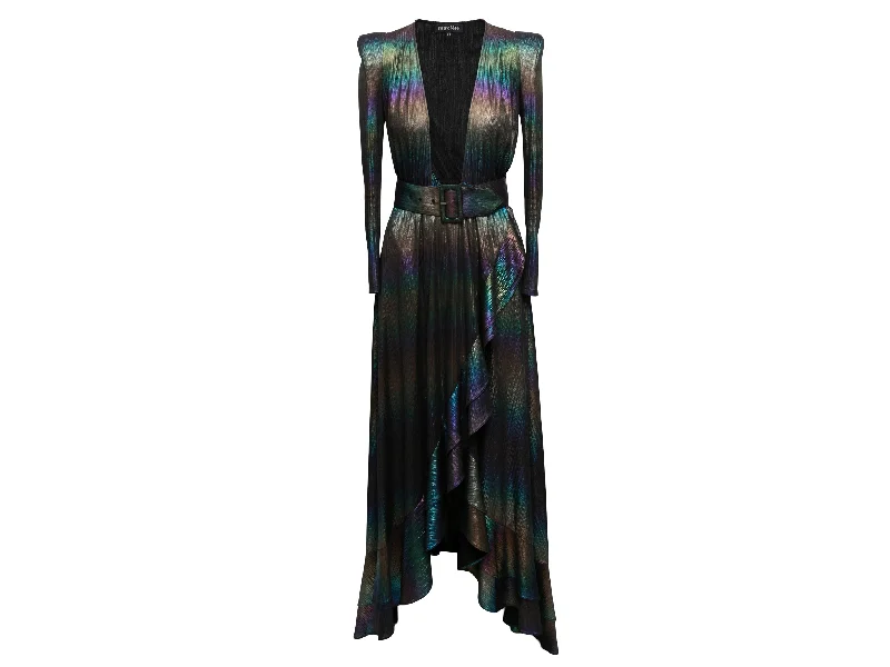 Black & Multicolor Retrofete Harmony Oil Slick Maxi Dress Size US XS Elegant Lace Maxi Dress