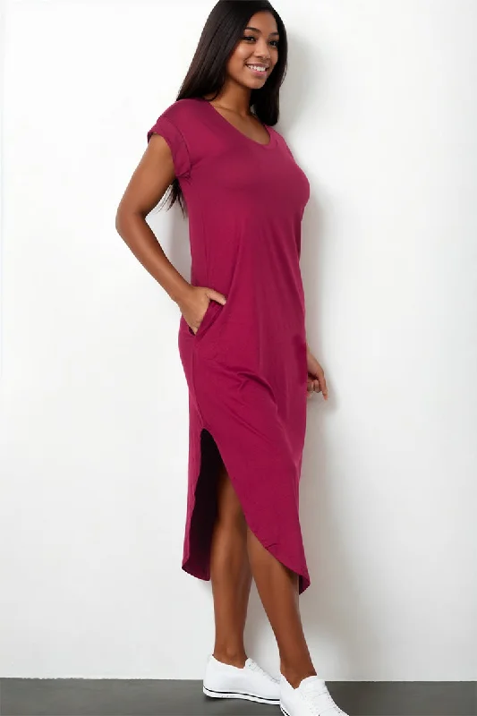 Cap Sleeve V Neck Maxi Dress Fashionable Open-Back Maxi Dress