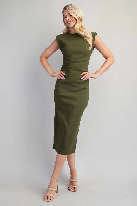 Cassandra Maxi Dress - Olive Trendy Maxi Dress with Lace