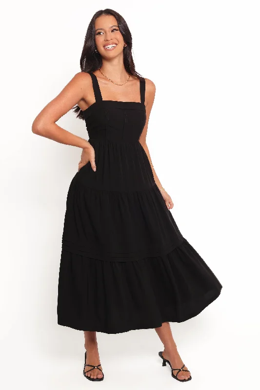 Elvia Maxi Dress - Black Chic Sleeveless Maxi Dress