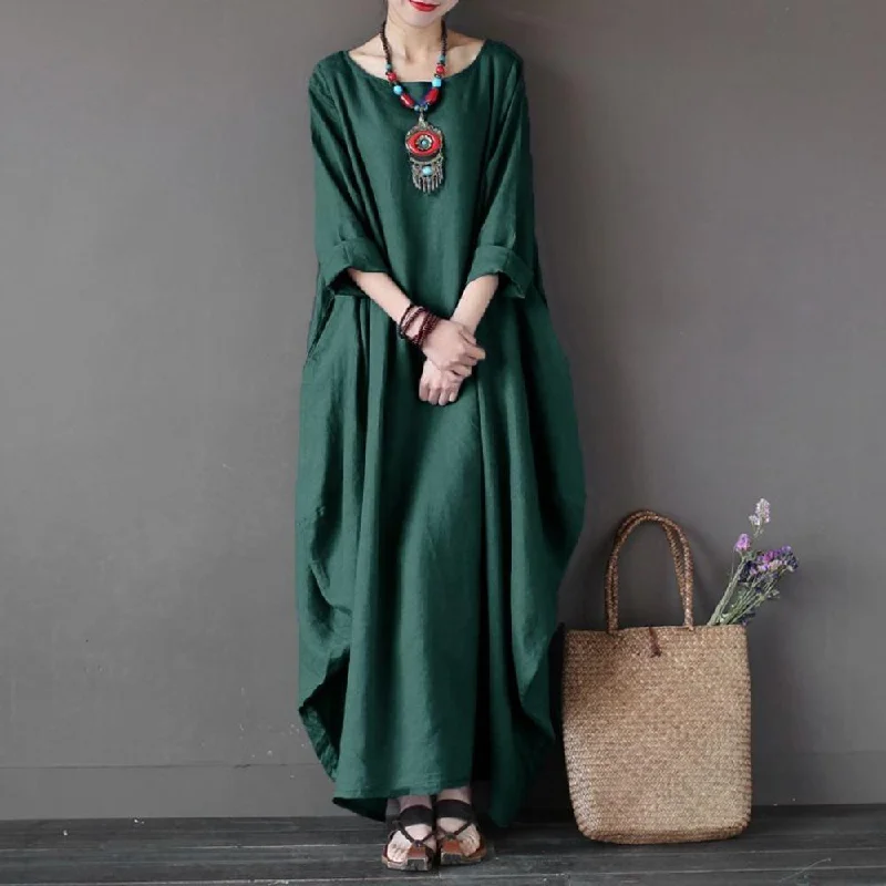 Delilah Oversized Short Sleeves Maxi Dress Stylish Maxi Dress with Frills