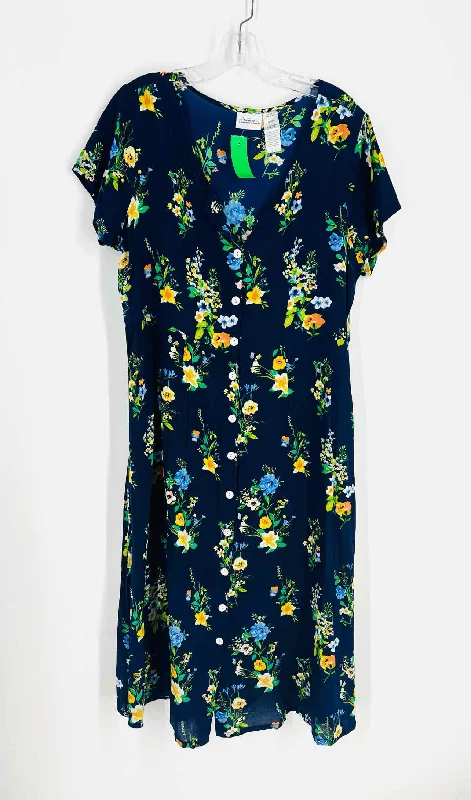 Size L Navy/Multi Floral Maxi Dresses Dress Fashionable Chiffon Maxi Dress