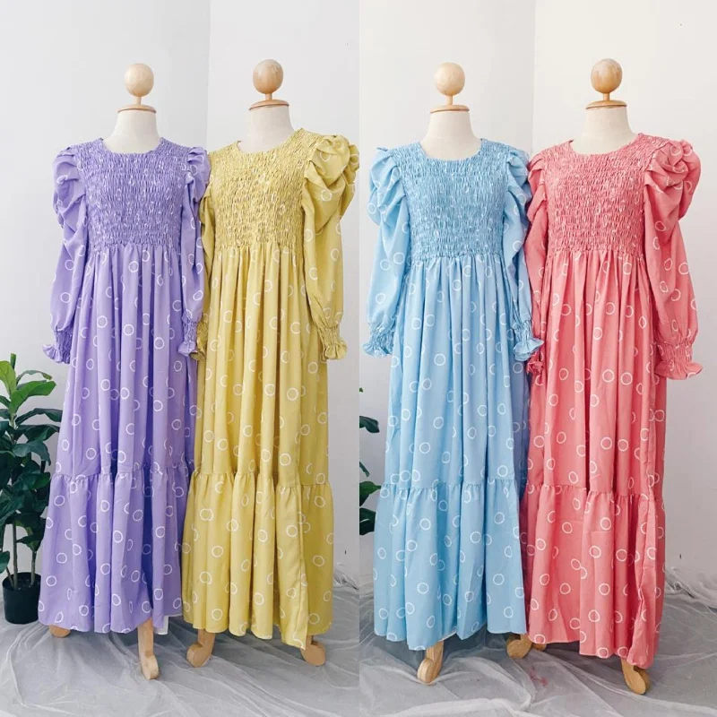 Smocked Maxi Dress - Ring Ring Cozy Cold-Shoulder Maxi Dress