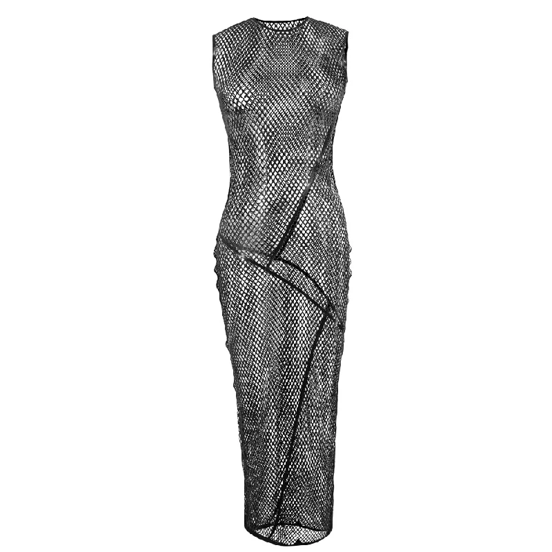 Stellar Fishnet Maxi Dress Classic Solid Maxi Dress