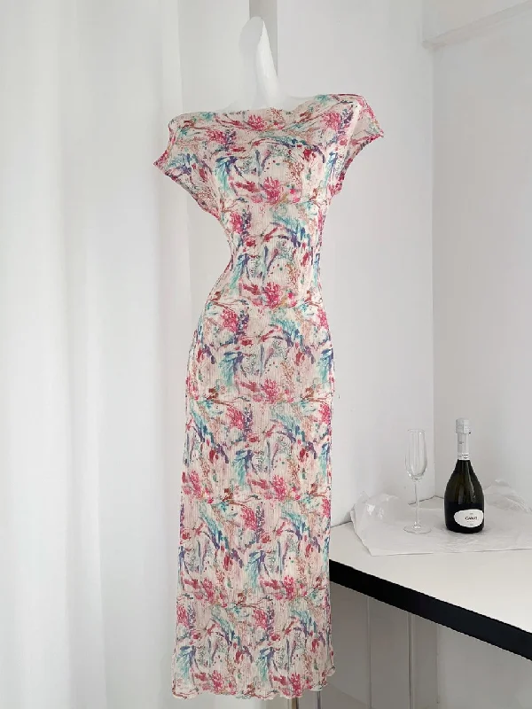 Summer Soirées Floral Maxi Dress Comfortable Maxi Dress with Belt