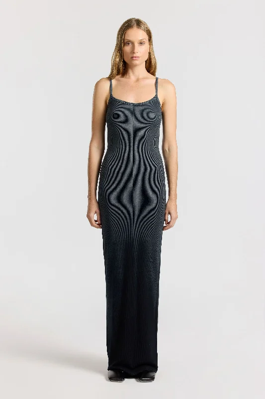 Verona Spaghetti Maxi Dress Stylish Pleated A-Line Maxi Dress