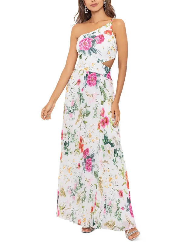 Womens Chiffon Cut-Out Maxi Dress Elegant Wraparound Maxi Dress