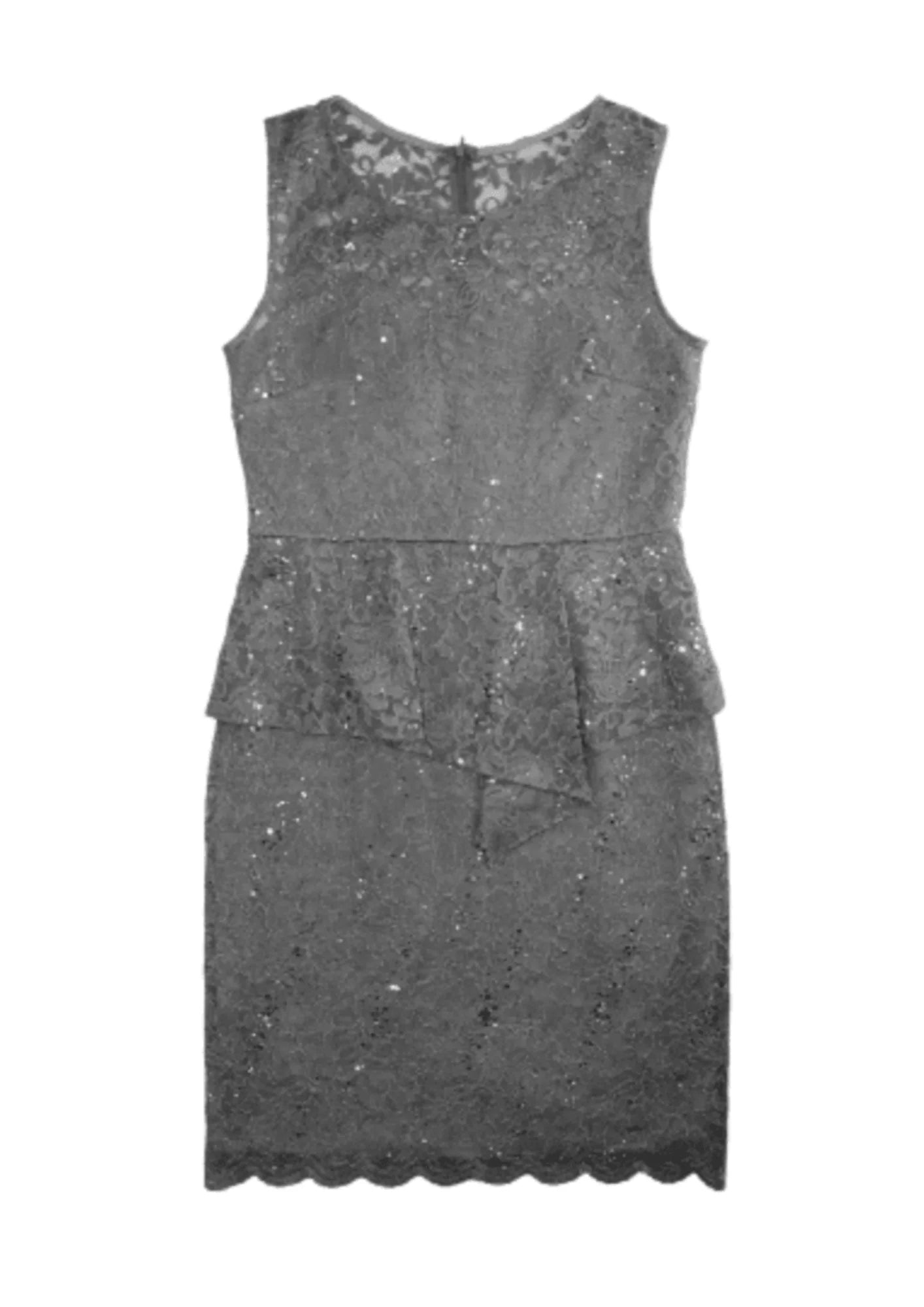 GREY SEQUINED MINI DRESS Trendy Mesh Mini Dress