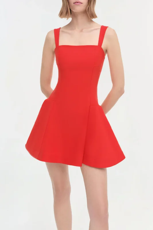 Sadie Mini Dress | Fiery Red Fashionable Summer Mini Dress