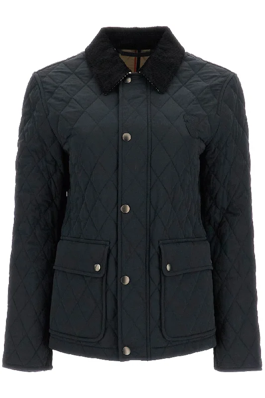 Quilted B Shield Jacket  - Black Fleece Jacket Down Jacket Parka